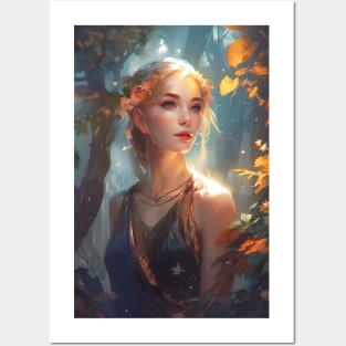 Beautiful woman from fantasy forest Posters and Art